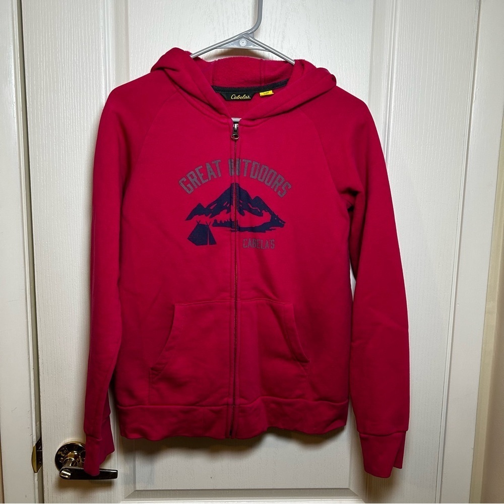 Caleb’s Pink Zip Up Hoodie Jacket Great Outdoors active wear Size Large - Picture 1 of 7